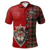 Clan Anderson of Arbrake Tartan Polo Shirt - Lion Rampant And Celtic Thistle Style CP33 Anderson of Arbrake Tartan Tartan Polo